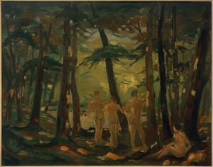 Forest Landscape with Bathers by Richard Kissling